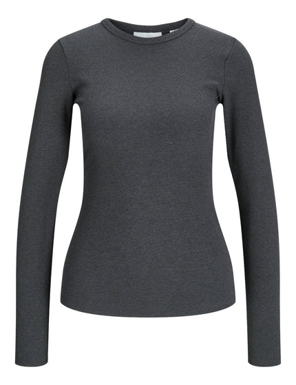 Freya Rib Tee Dark Grey Melange - Things I Like Things I Love