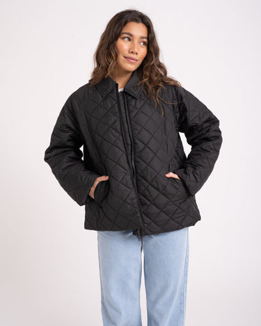 Gilly Quilted Spring Jacket Black - Things I Like Things I Love