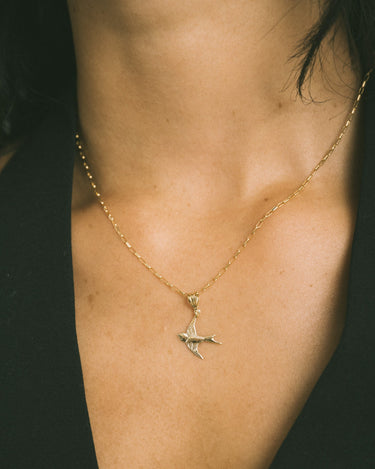 Goldfilled Necklace Charm Swallow - Things I Like Things I Love