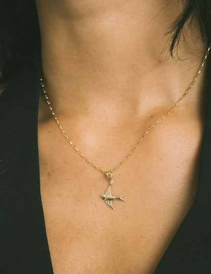 Goldfilled Necklace Charm Swallow - Things I Like Things I Love