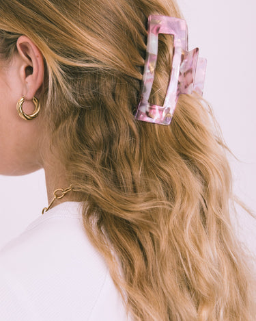 Hair Claw Clip Rectangle Pastel Pink Sheet - Things I Like Things I Love