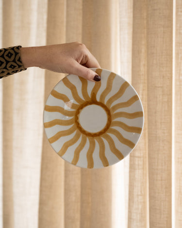 Handmade Breakfast Plate Yellow Stripe - Things I Like Things I Love