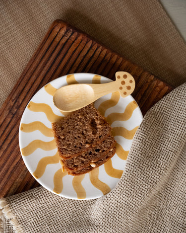 Handmade Breakfast Plate Yellow Stripe - Things I Like Things I Love