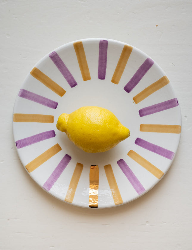 Handmade Dinner Plate Lila/Yellow/Gold - Things I Like Things I Love