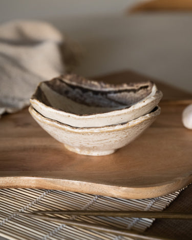 Handmade Japanese Koshoku Marche Bowl Beige Brown - Things I Like Things I Love