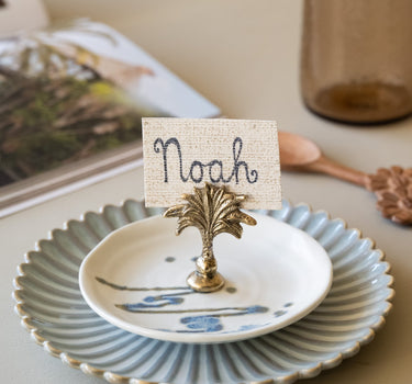 Handmade Japanese Koshoku Mini Plate Beige/Blue - Things I Like Things I Love