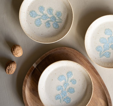 Handmade Japanese Mini Plate Koshoku Leaf Blue - Things I Like Things I Love