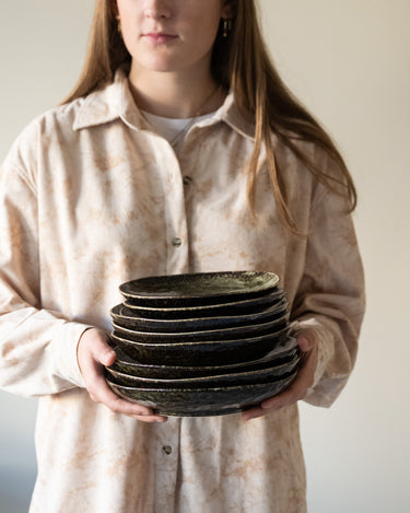 Handmade Japanese Shinryoku Breakfast Plate Green - Things I Like Things I Love