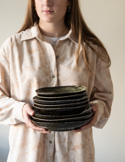 Handmade Japanese Shinryoku Breakfast Plate Green - Things I Like Things I Love