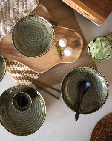 Handmade Japanese Shinryoku Dinner Plate Green - Things I Like Things I Love