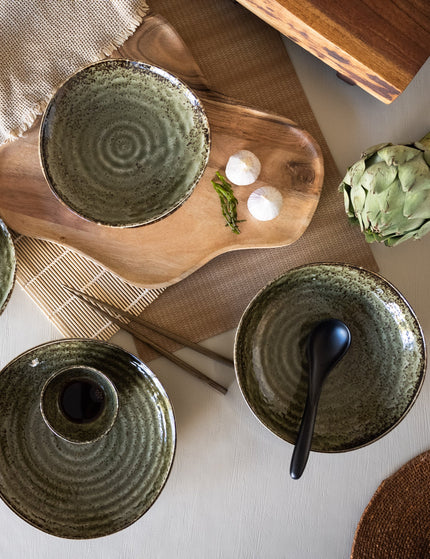 Handmade Japanese Shinryoku Dinner Plate Green - Things I Like Things I Love