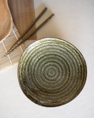 Handmade Japanese Shinryoku Dinner Plate Green - Things I Like Things I Love