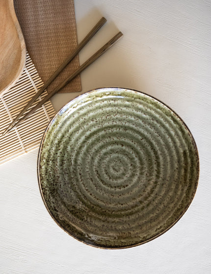 Handmade Japanese Shinryoku Dinner Plate Green - Things I Like Things I Love