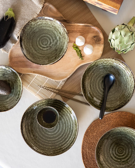 Handmade Japanese Shinryoku Pasta Plate Green - Things I Like Things I Love