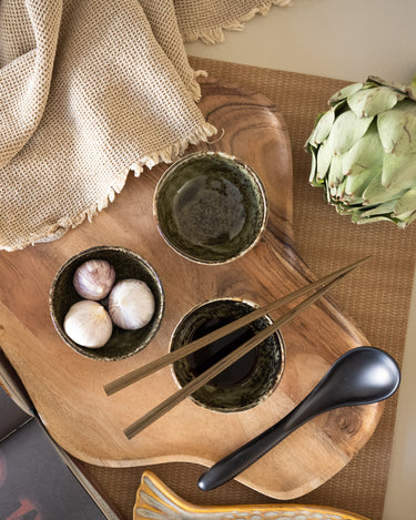 Handmade Japanese Shinryoku Triangle Bowl Green - Things I Like Things I Love