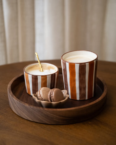 Handmade Nougat Stripe Cappuccino Mug - Things I Like Things I Love