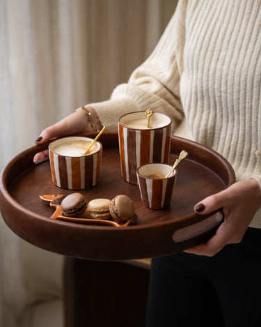 Handmade Nougat Stripe Cappuccino Mug - Things I Like Things I Love