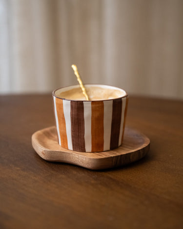 Handmade Nougat Stripe Cappuccino Mug - Things I Like Things I Love