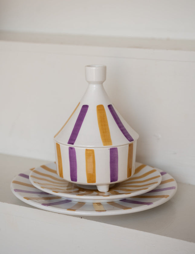 Handmade Small Plate Yellow Stripe - Things I Like Things I Love