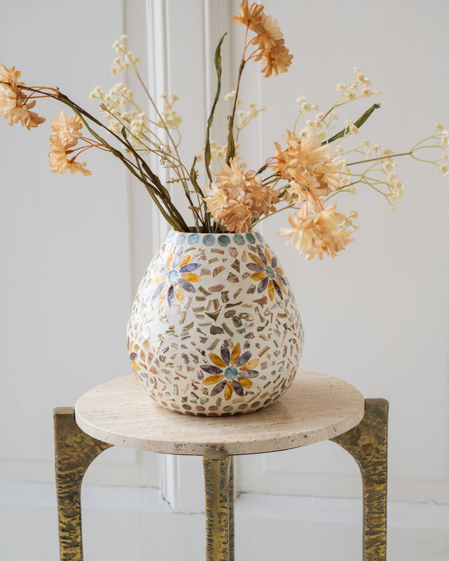 Handmade Vase Flower Capiz Multi - Things I Like Things I Love