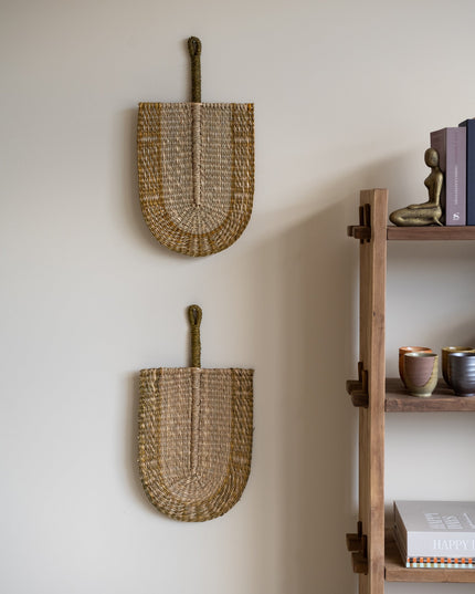 Handmade Wall Fan Seagrass Brown - Things I Like Things I Love