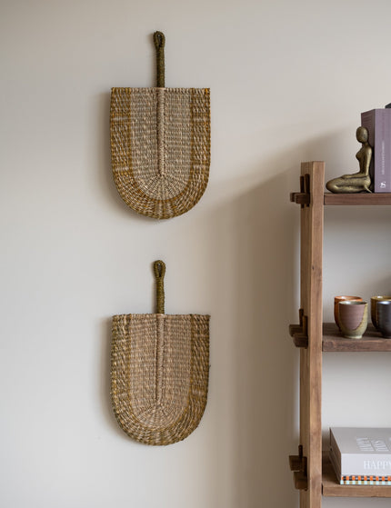 Handmade Wall Fan Seagrass Brown - Things I Like Things I Love