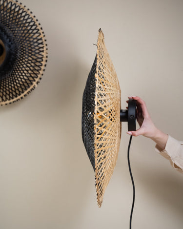 Handmade Wall Lamp Kalimantan Natural/Black - Things I Like Things I Love