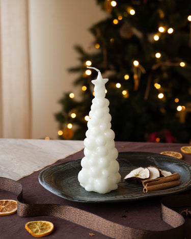 Handmade XMAS Bubble Candle Tree Creme - Things I Like Things I Love