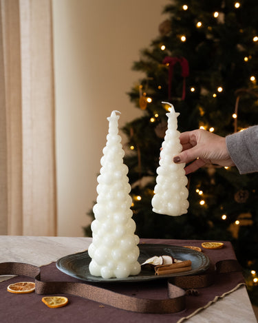 Handmade XMAS Bubble Candle Tree Creme - Things I Like Things I Love