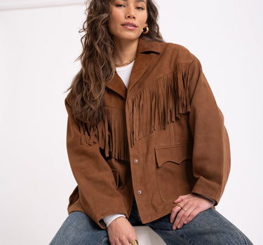 Hazel Suede Jacket Friar Brown - Things I Like Things I Love