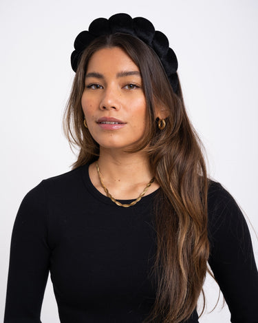 Headband Croissant Black Velvet - Things I Like Things I Love