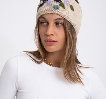 Headband Flowers Beige - Things I Like Things I Love