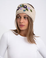 Stirnband Blumen Beige