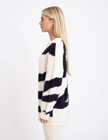 Heidi O - Neck Knit Eggnog/Black - Things I Like Things I Love