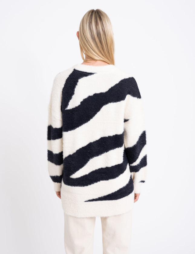 Heidi O - Neck Knit Eggnog/Black - Things I Like Things I Love