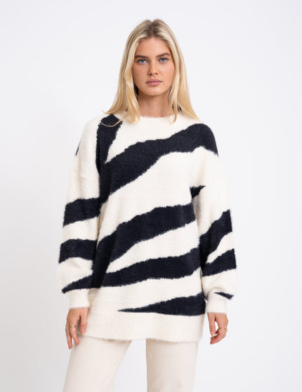 Heidi O - Neck Knit Eggnog/Black - Things I Like Things I Love