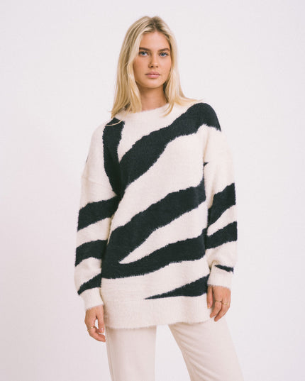 Heidi O - Neck Knit Eggnog/Black - Things I Like Things I Love