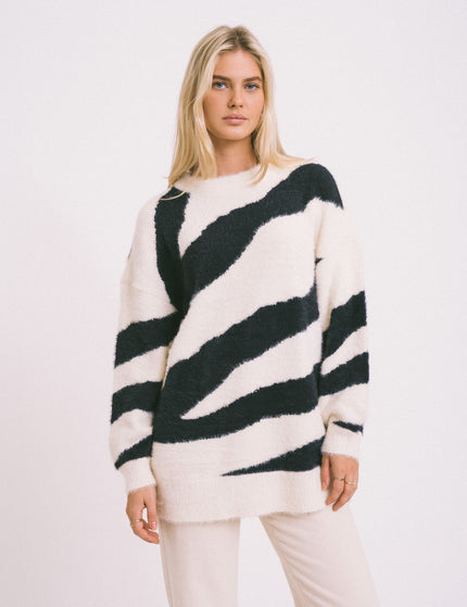 Heidi O - Neck Knit Eggnog/Black - Things I Like Things I Love