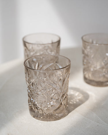 Hobstar Tumbler Glass Tender Taupe - Things I Like Things I Love