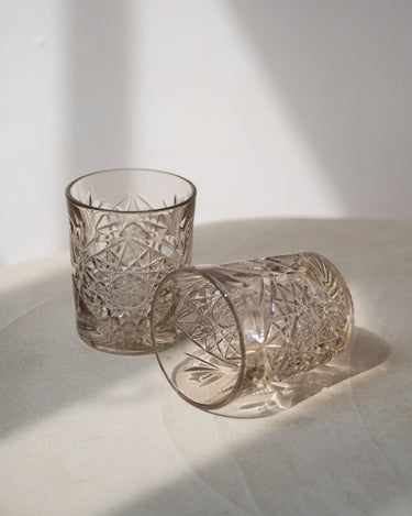 Hobstar Tumbler Glass Tender Taupe - Things I Like Things I Love