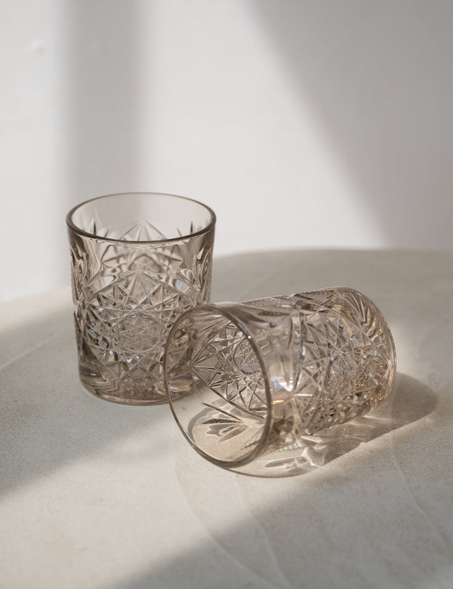 Hobstar Tumbler Glass Tender Taupe - Things I Like Things I Love