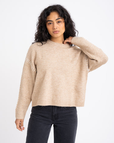 Itzel Crew Neck Knit Peyote - Things I Like Things I Love