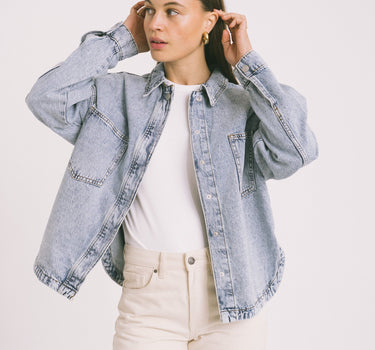 Jamila Denim Overshirt Light Blue - Things I Like Things I Love