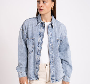 Jamila Denim Overshirt Light Blue - Things I Like Things I Love