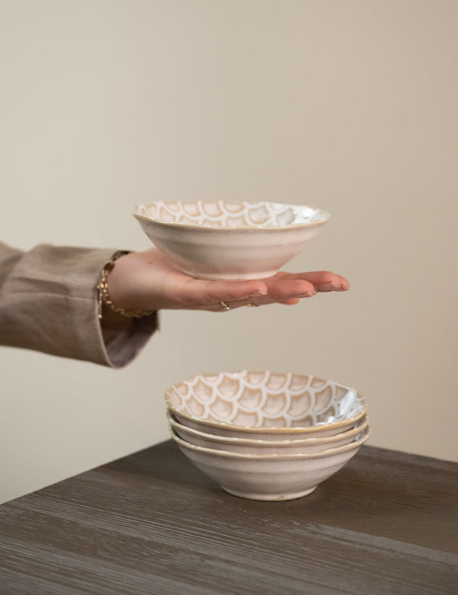 Japanese Small Bowl Mermaid Matte Beige - Things I Like Things I Love