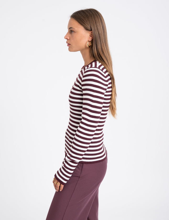 Jodi Tight Crew Neck Knit Sassafras Stripes - Things I Like Things I Love