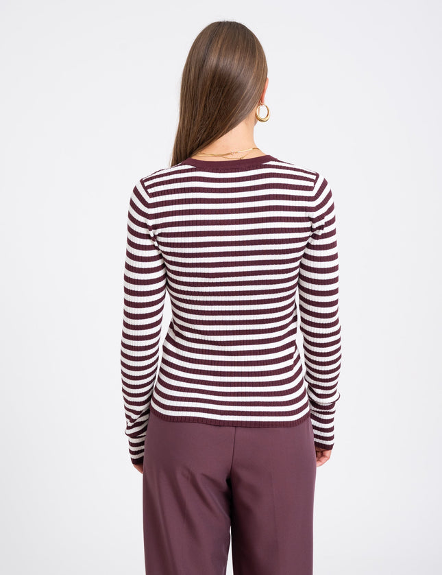 Jodi Tight Crew Neck Knit Sassafras Stripes - Things I Like Things I Love