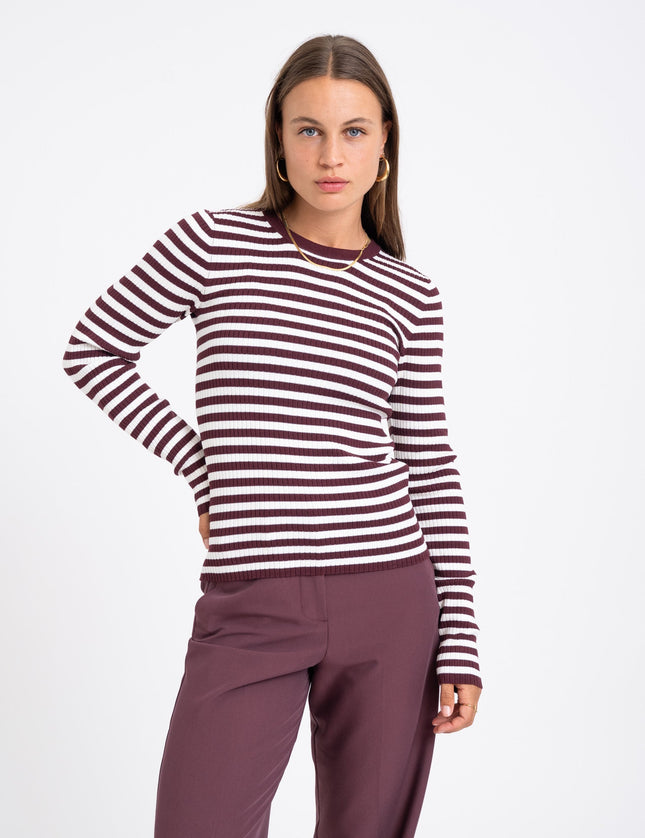 Jodi Tight Crew Neck Knit Sassafras Stripes - Things I Like Things I Love