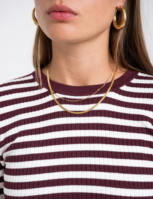 Jodi Tight Crew Neck Knit Sassafras Stripes - Things I Like Things I Love