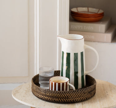 Jug Mykonos Green Stripe - Things I Like Things I Love